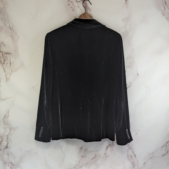 Lauren Ralph Lauren Blazer Womens Small 6 Black Velvet Jacket Double Breasted - Picture 5 of 9